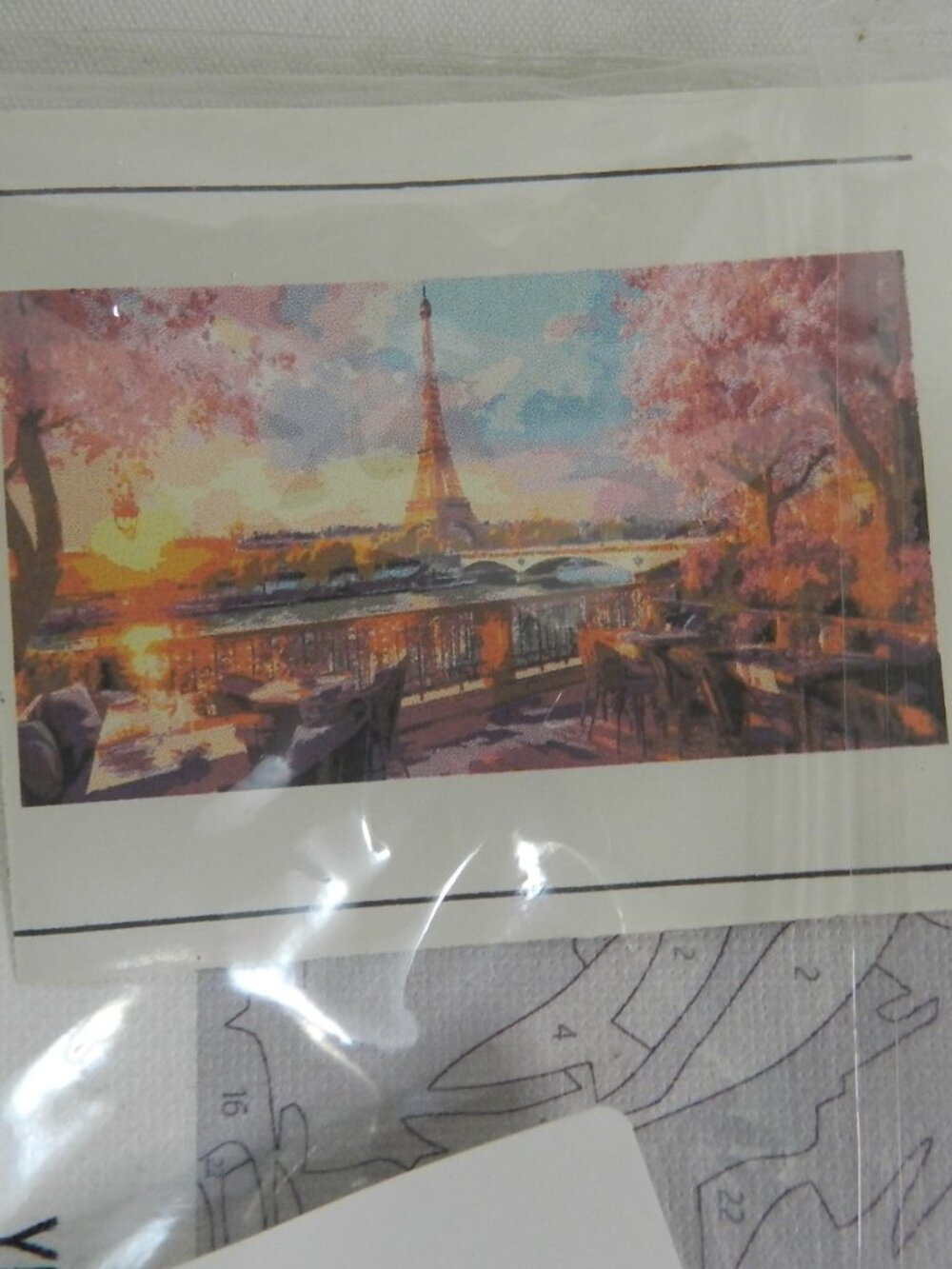 Eiffel Tower France acrylic paint numbers Wall Decor Art 30 x 80 cm Canvas NEW